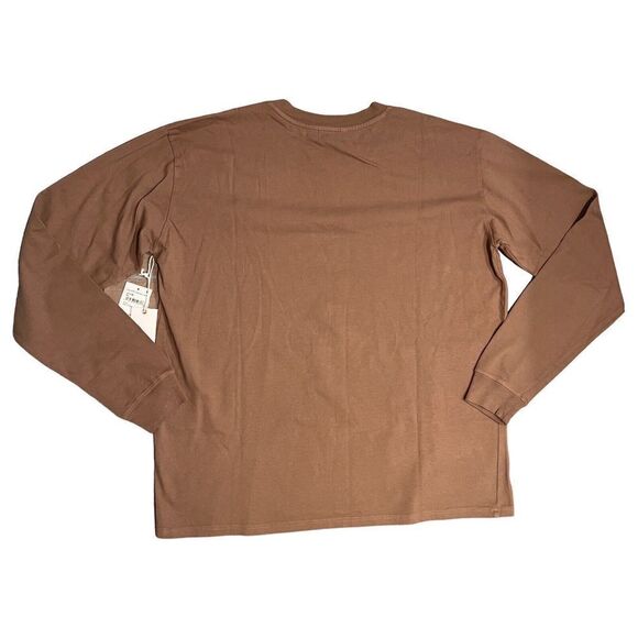 GOOD AMERICAN Sweatshirt Womens M/L Brown BOYFRIEND PUTTY Relaxed Sweater Lounge - Picture 10 of 15